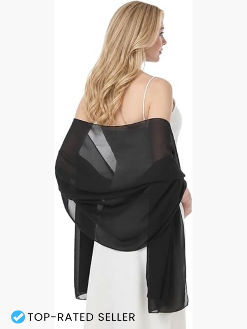 Elegant Soft Silky Chiffon Shawl Wrap Sheer Flowing Evening Bridal Scarf